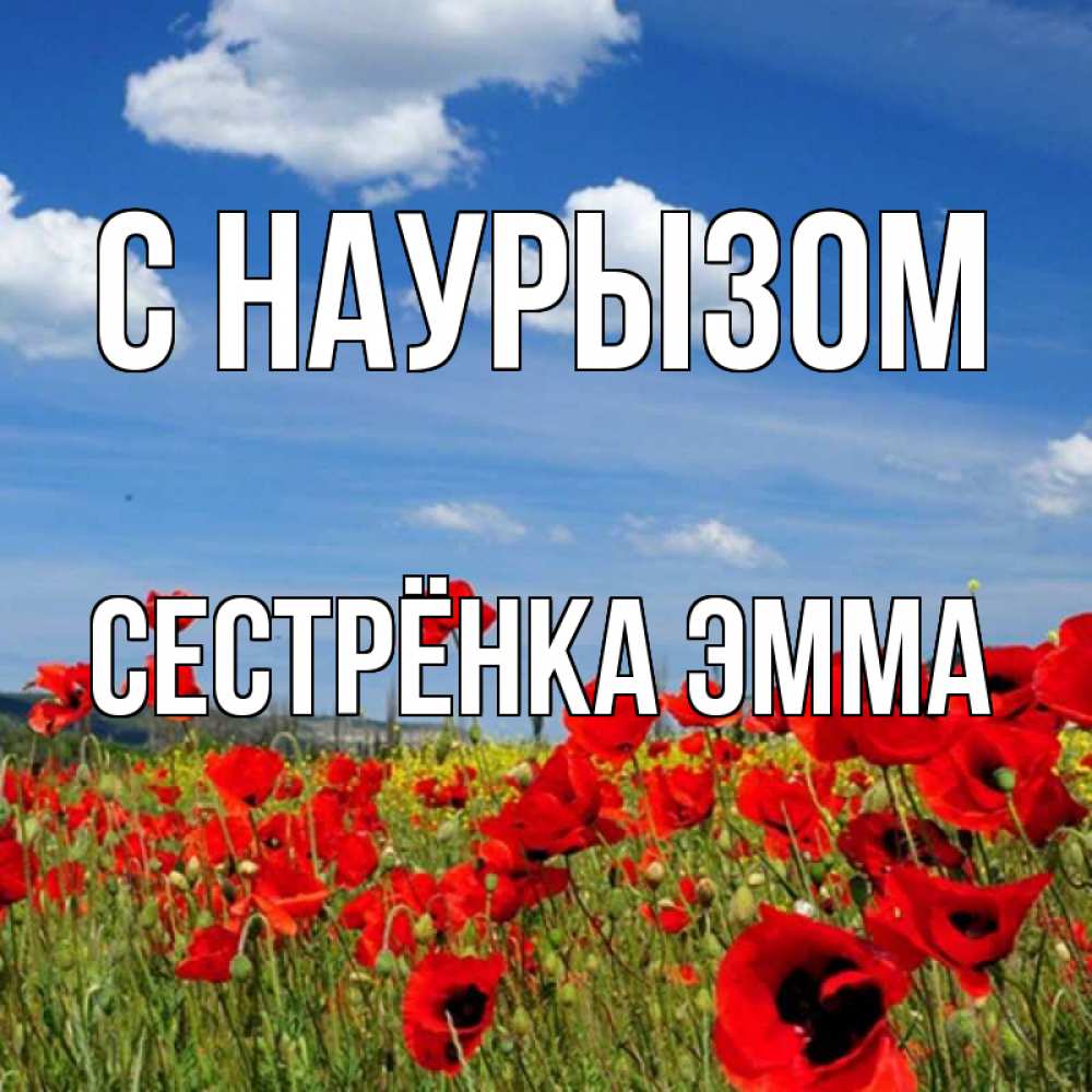 Открытка на каждый день с именем, Сестрёнка-Эмма С наурызом праздник весны наурыз очень красивая картинка Прикольная открытка с пожеланием онлайн скачать бесплатно 