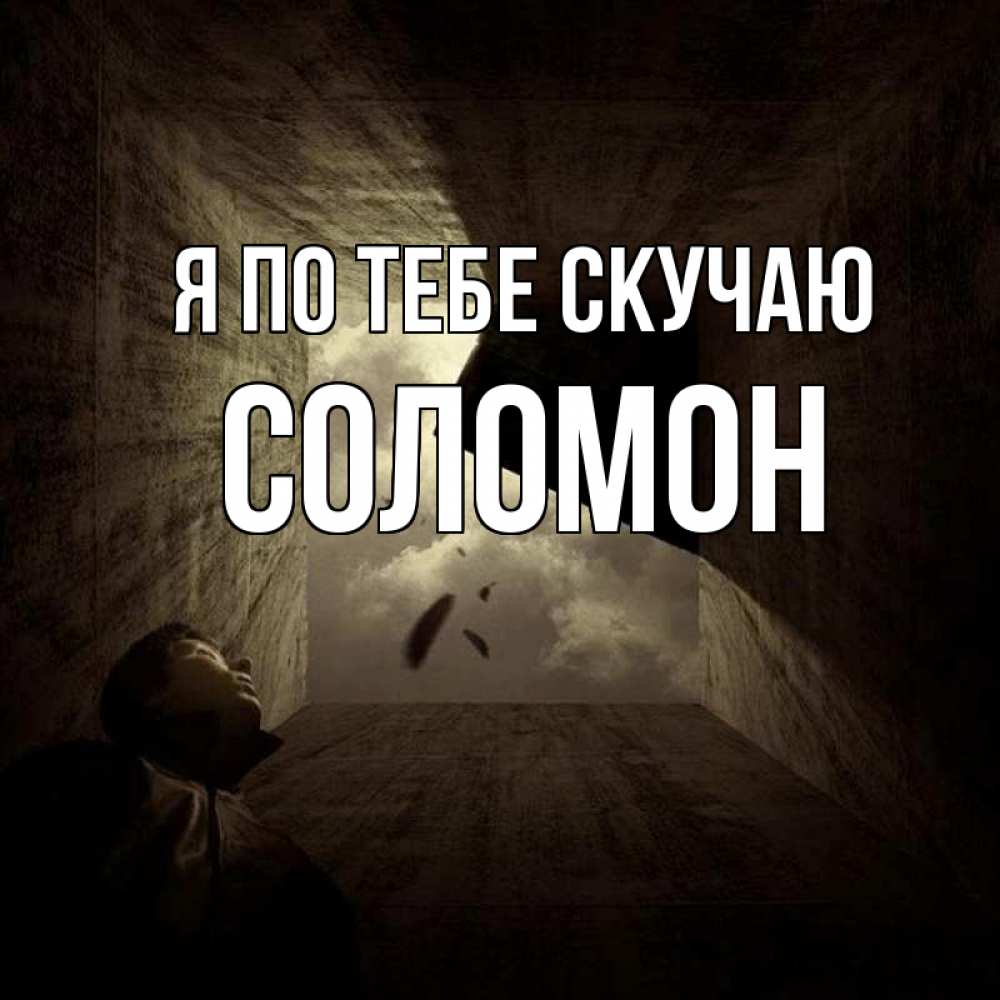 Открытка на каждый день с именем, Соломон Я по тебе скучаю тут Прикольная открытка с пожеланием онлайн скачать бесплатно 