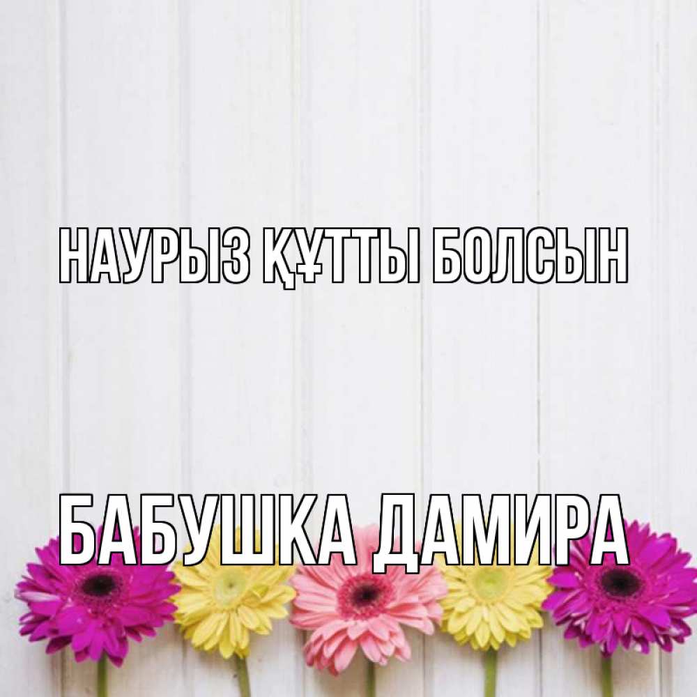Открытка на каждый день с именем, Бабушка-Дамира Наурыз құтты болсын женщинам 1 Прикольная открытка с пожеланием онлайн скачать бесплатно 