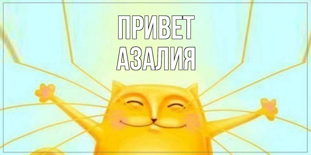 Открытка на каждый день с именем, Азалия Привет кот Прикольная открытка с пожеланием онлайн скачать бесплатно 