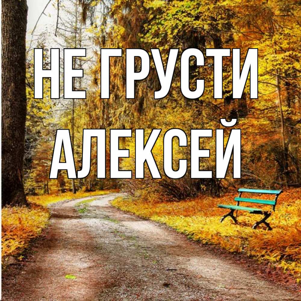 Открытка на каждый день с именем, Алексей Не грусти зеленая лавочка Прикольная открытка с пожеланием онлайн скачать бесплатно 