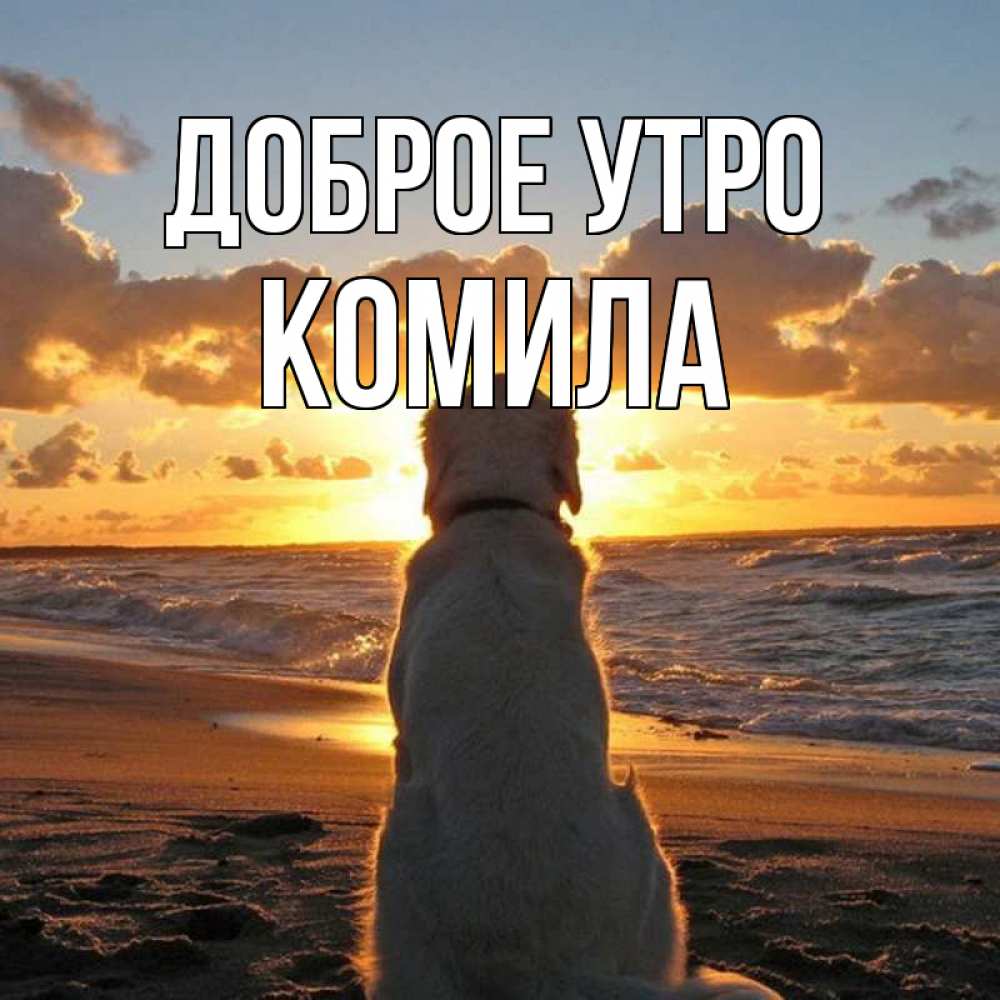 Открытка на каждый день с именем, Комила Доброе утро восход солнца Прикольная открытка с пожеланием онлайн скачать бесплатно 