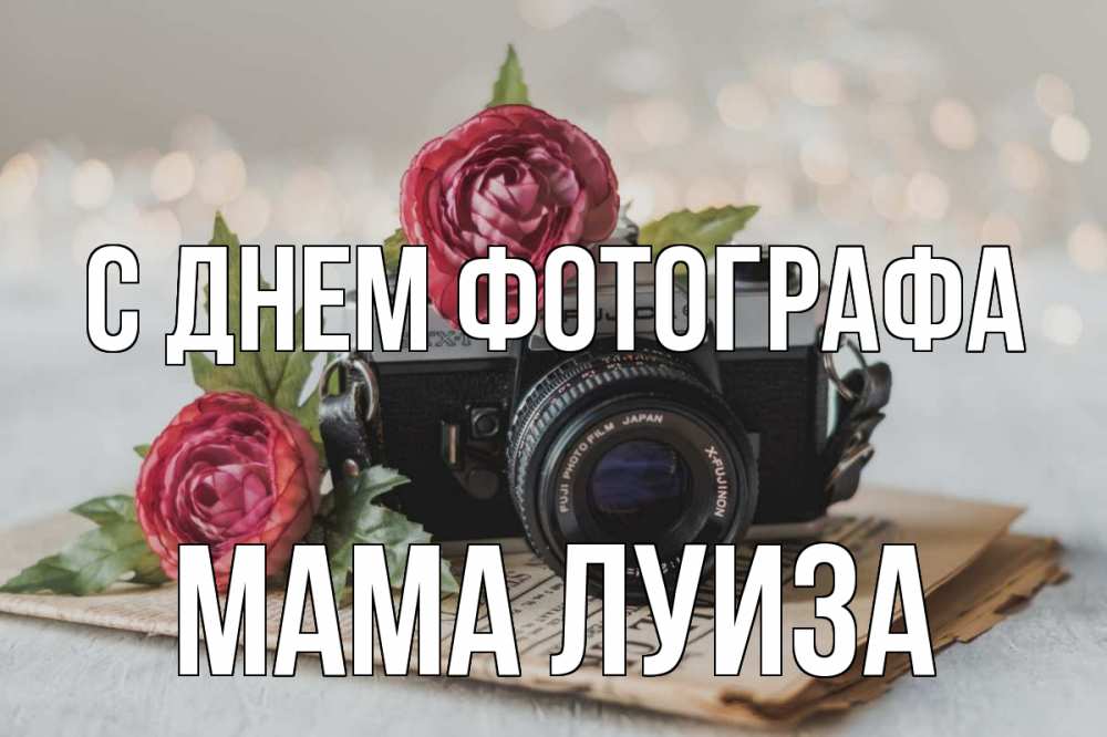 Открытка на каждый день с именем, Мама-Луиза С днем фотографа с днем фотографа Прикольная открытка с пожеланием онлайн скачать бесплатно 