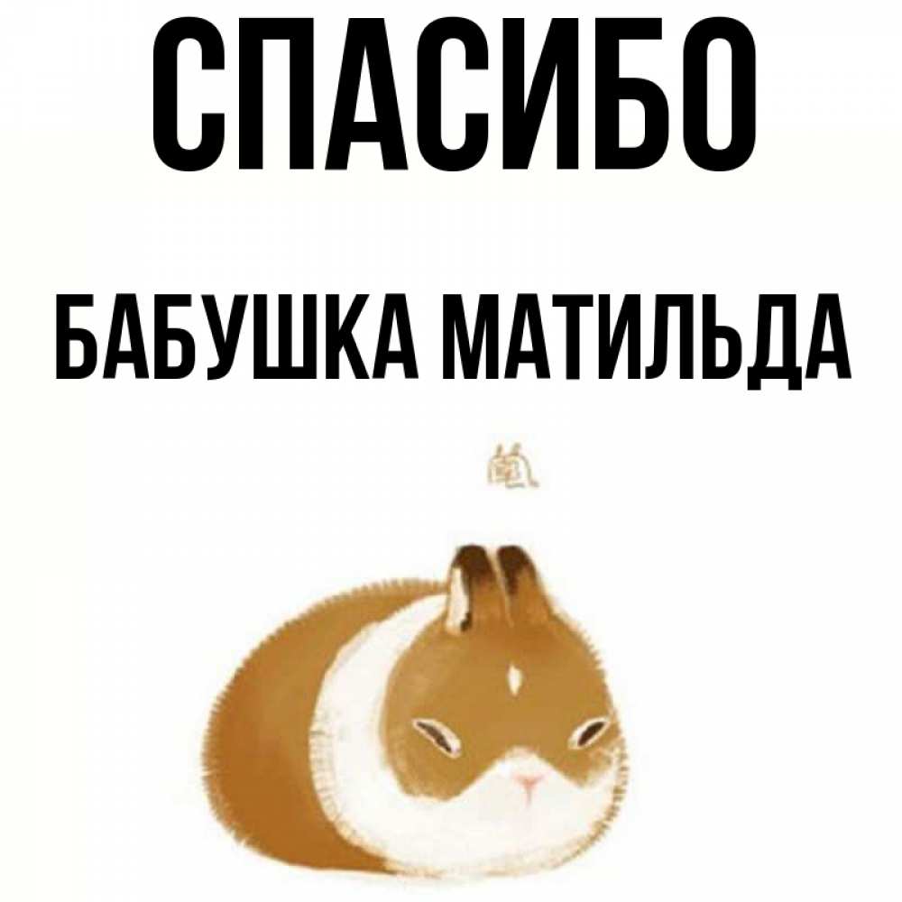 Открытка на каждый день с именем, Бабушка-Матильда Спасибо коричнево белый домашний питомец Прикольная открытка с пожеланием онлайн скачать бесплатно 