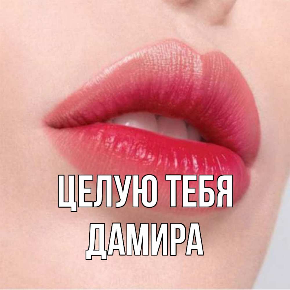 Открытка на каждый день с именем, Дамира Целую тебя губы зубки и нежная кожа Прикольная открытка с пожеланием онлайн скачать бесплатно 