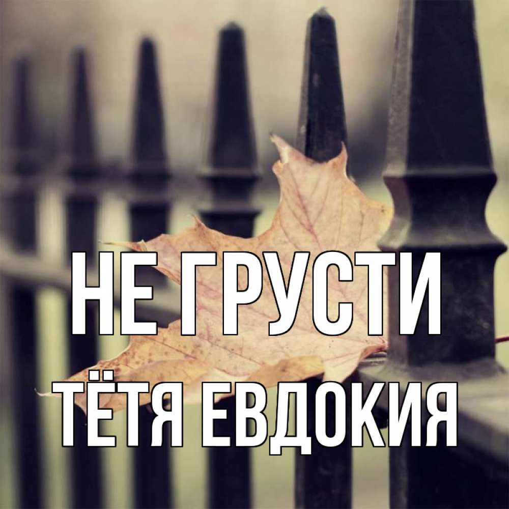 Открытка на каждый день с именем, Тётя-Евдокия Не грусти лист клена Прикольная открытка с пожеланием онлайн скачать бесплатно 