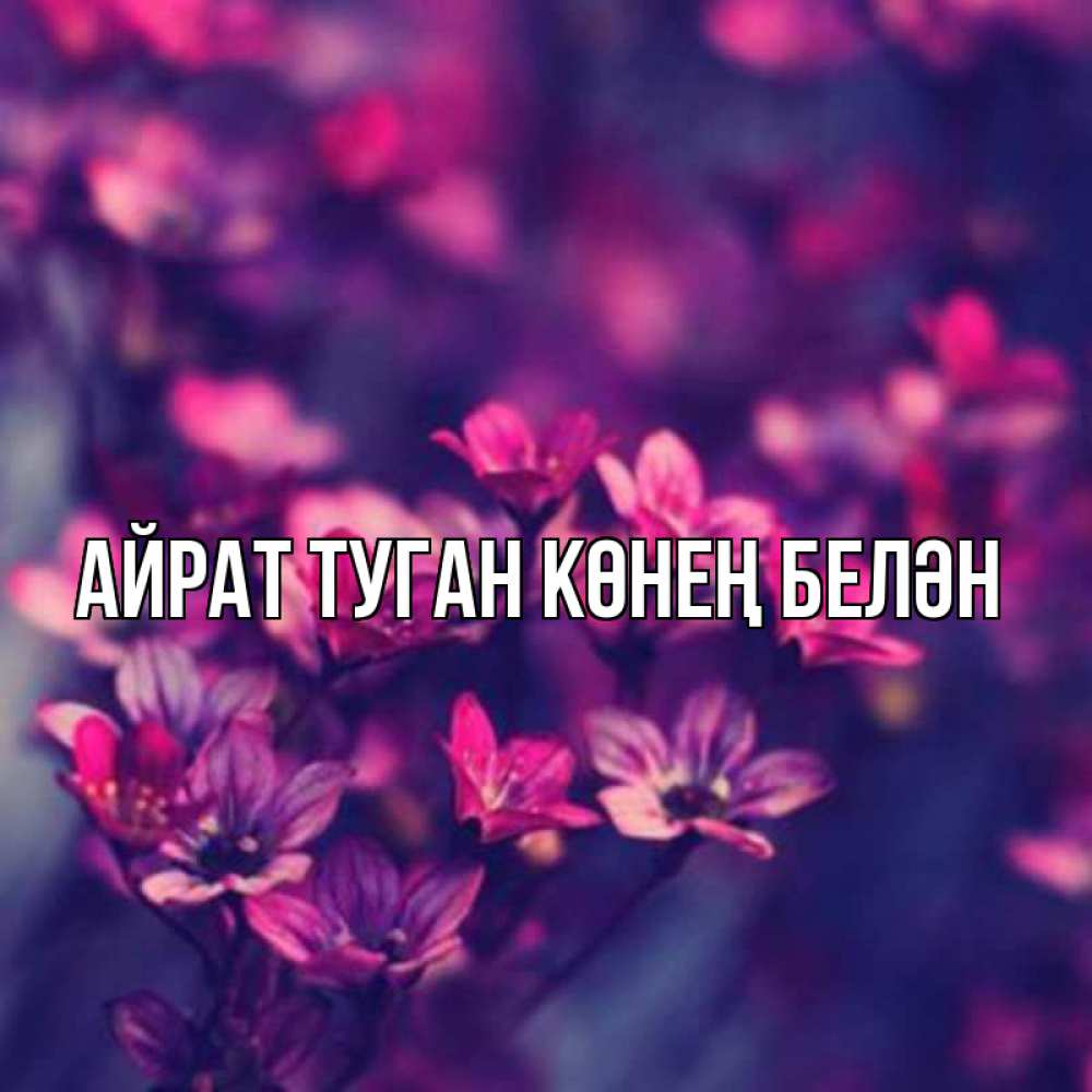 Открытка на каждый день с именем, Айрат-туган-көнең-белән Главная небольшие цветы 1 Прикольная открытка с пожеланием онлайн скачать бесплатно 