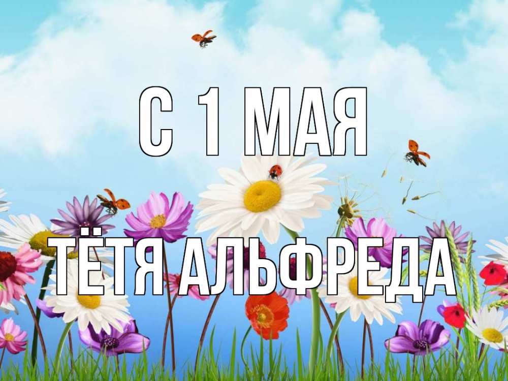 Открытка на каждый день с именем, Тётя-Альфреда С 1 мая С 1 мая Прикольная открытка с пожеланием онлайн скачать бесплатно 