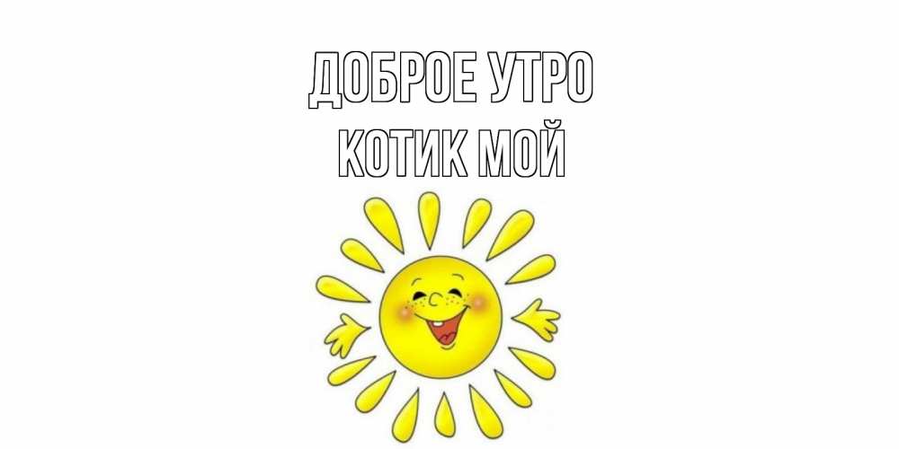 Открытка на каждый день с именем, котик-мой Доброе утро солнце Прикольная открытка с пожеланием онлайн скачать бесплатно 
