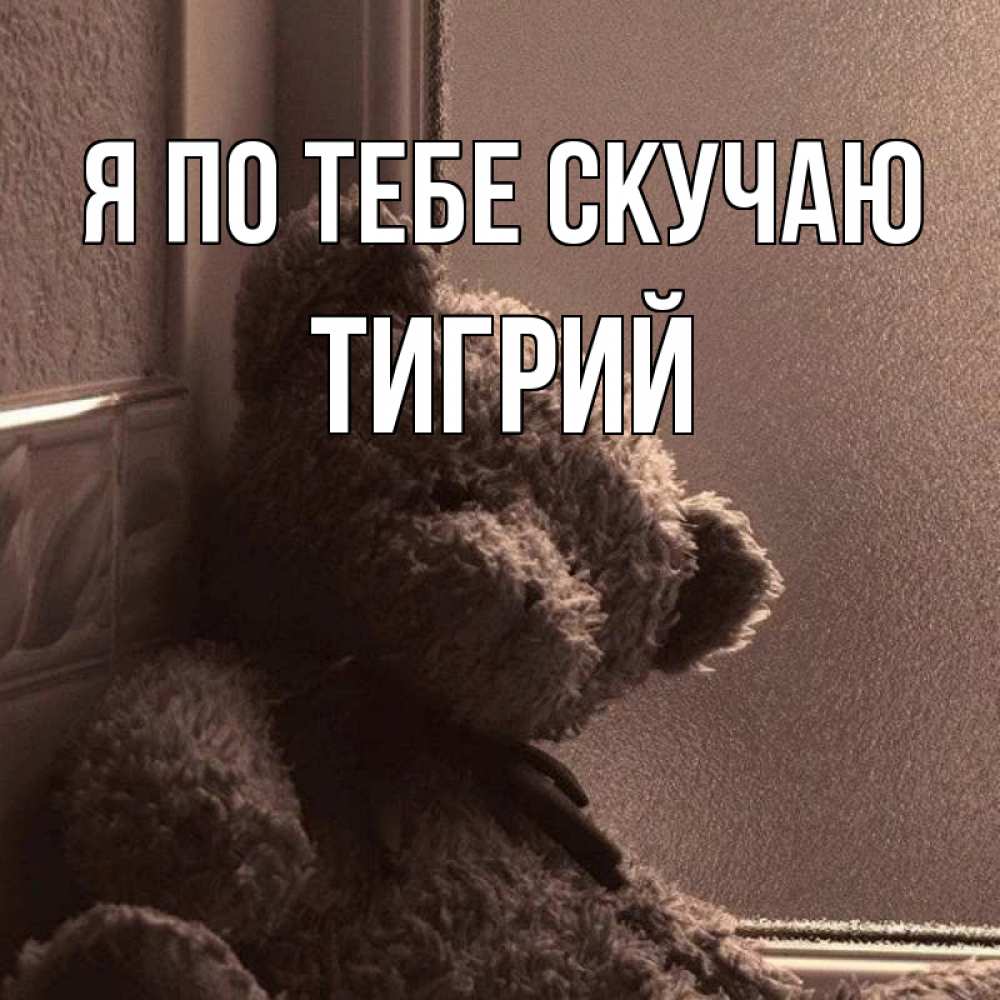 Открытка на каждый день с именем, Тигрий Я по тебе скучаю скучаем тут Прикольная открытка с пожеланием онлайн скачать бесплатно 