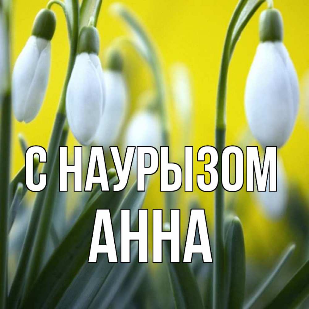 Открытка на каждый день с именем, Анна С наурызом весенние цветы Прикольная открытка с пожеланием онлайн скачать бесплатно 