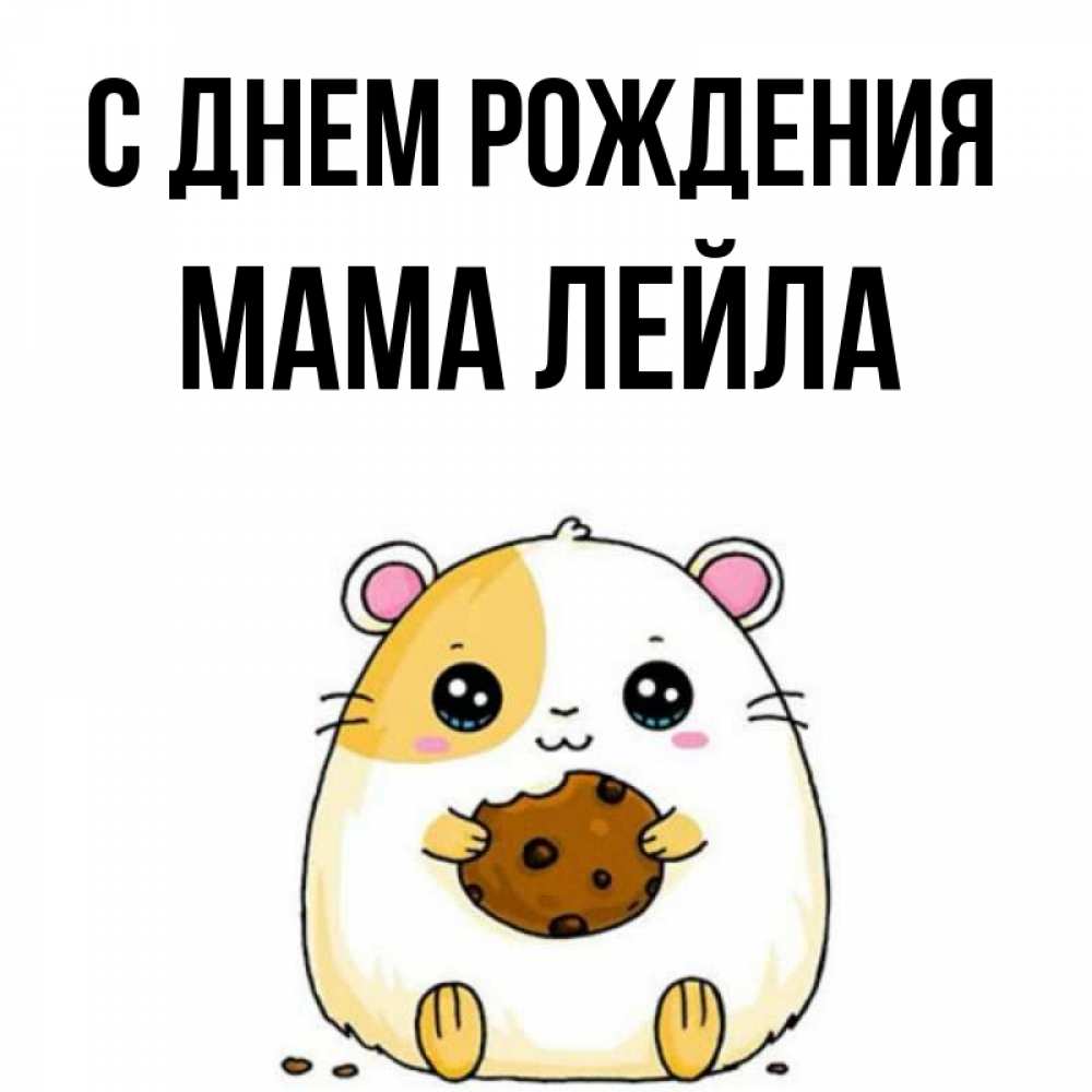 Открытка на каждый день с именем, Мама-Лейла С днем рождения с днюхой Прикольная открытка с пожеланием онлайн скачать бесплатно 