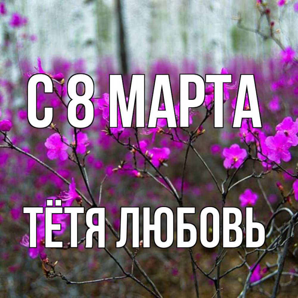 Открытка на каждый день с именем, Тётя-Любовь С 8 марта дикие цветы Прикольная открытка с пожеланием онлайн скачать бесплатно 