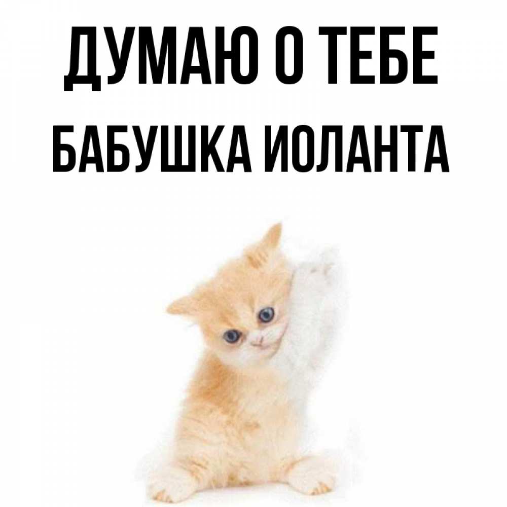 Открытка на каждый день с именем, Бабушка-Иоланта Думаю о тебе зверушки и милота Прикольная открытка с пожеланием онлайн скачать бесплатно 