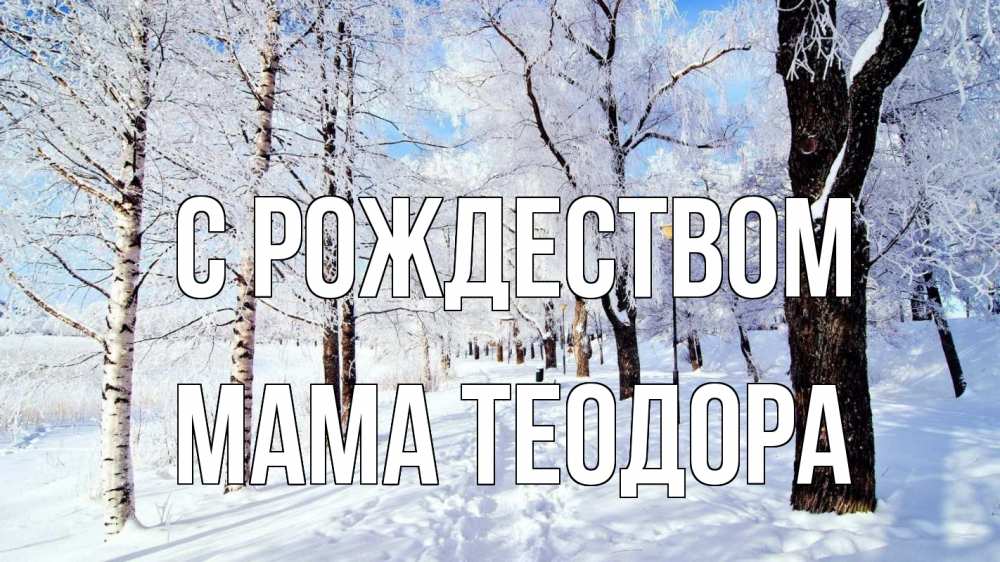 Открытка на каждый день с именем, Мама-Теодора С рождеством зимний лес Прикольная открытка с пожеланием онлайн скачать бесплатно 
