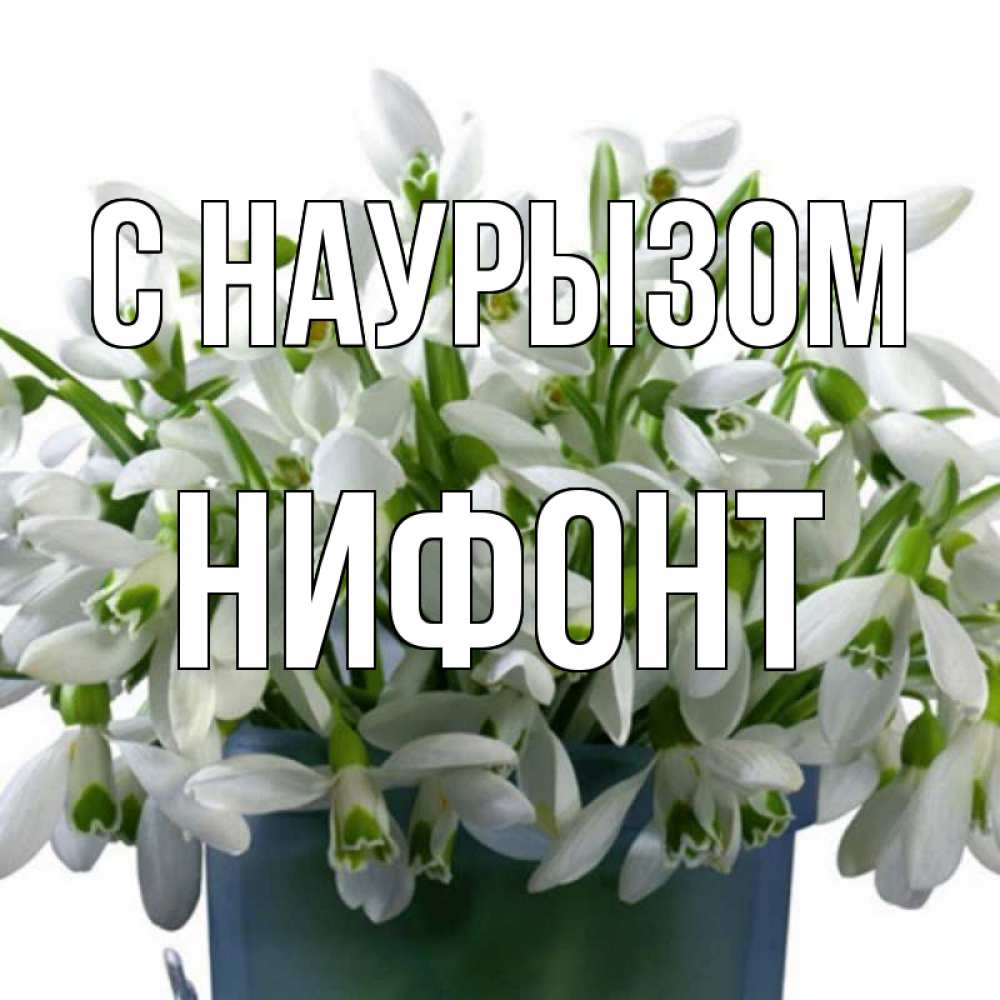 Открытка на каждый день с именем, Нифонт С наурызом цветы к наурызу новый год в Казахстане Прикольная открытка с пожеланием онлайн скачать бесплатно 