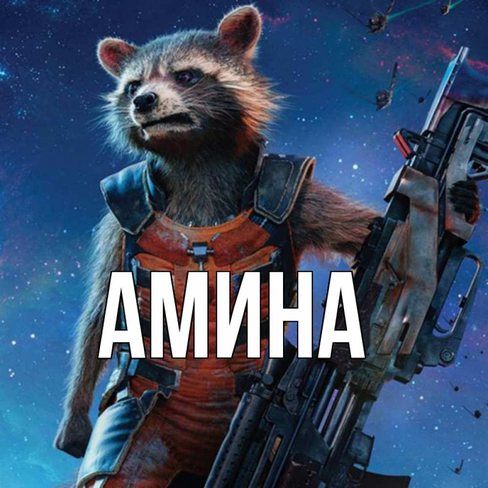Открытка на каждый день с именем, Амина Главная реактивный Рокета Прикольная открытка с пожеланием онлайн скачать бесплатно 