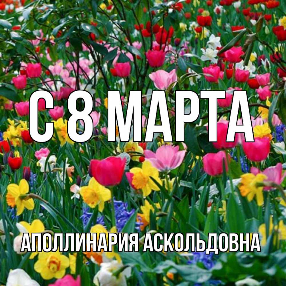 Открытка на каждый день с именем, Аполлинария-Аскольдовна С 8 МАРТА с международным женским днем поздравления для женщины Прикольная открытка с пожеланием онлайн скачать бесплатно 