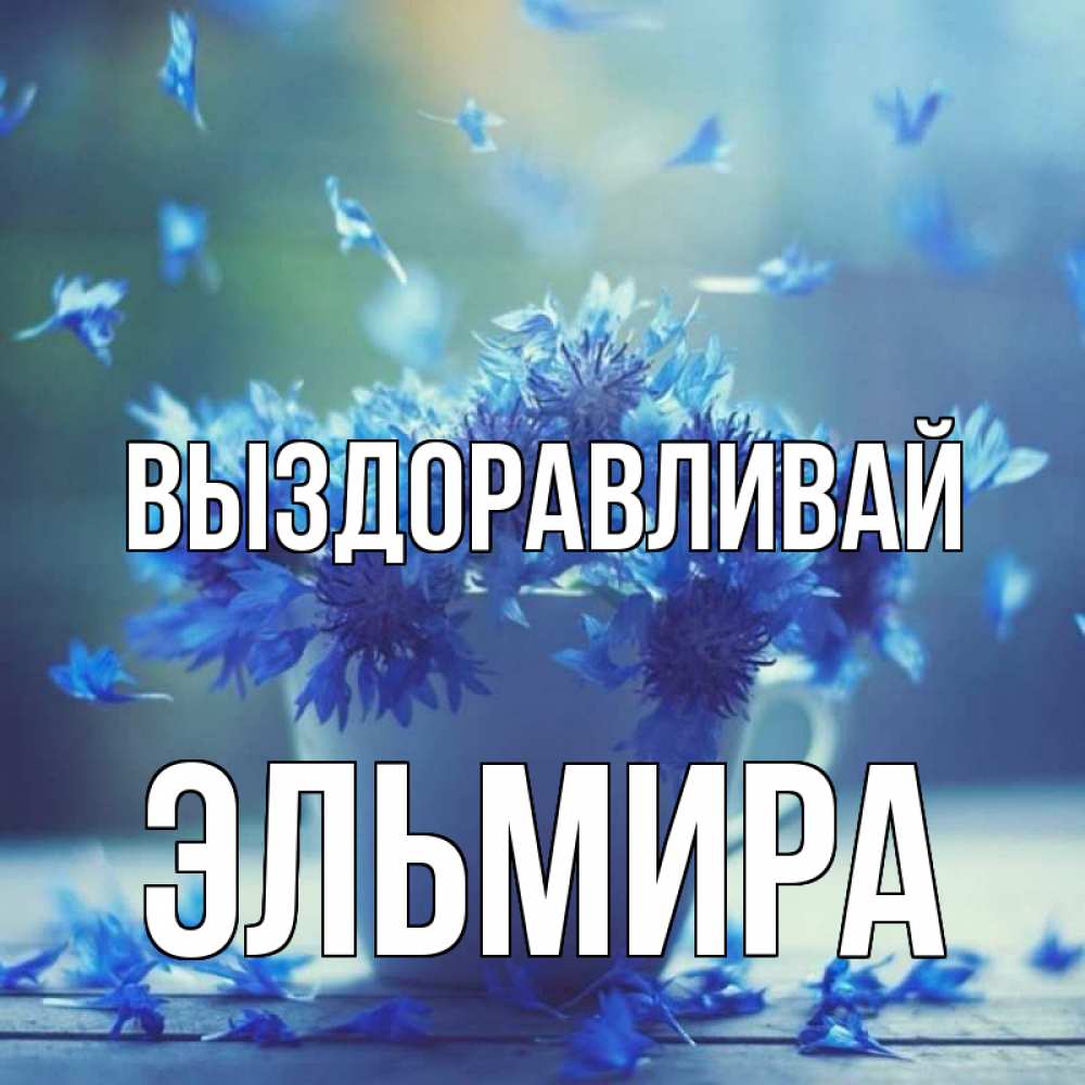 Открытка на каждый день с именем, Эльмира Выздоравливай кружка с зельем и цветами Прикольная открытка с пожеланием онлайн скачать бесплатно 