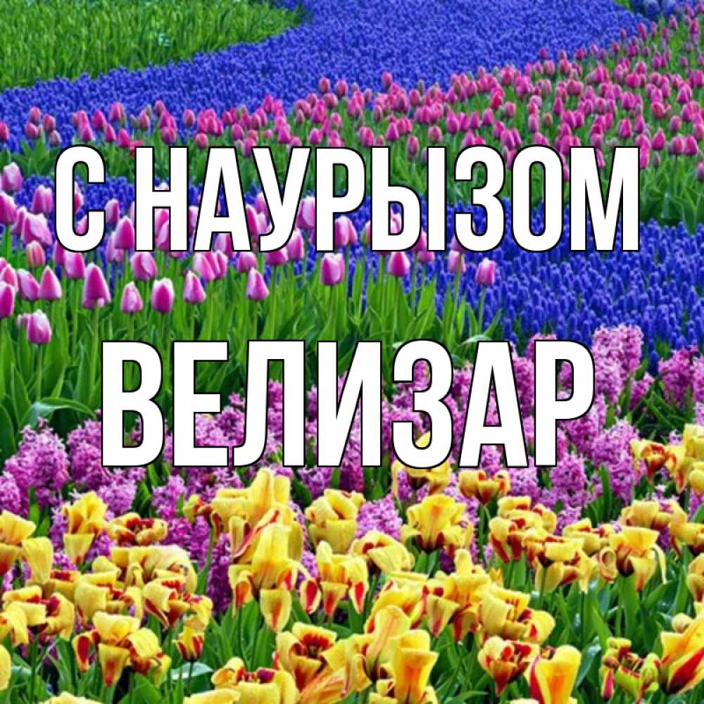 Открытка на каждый день с именем, Велизар С наурызом цветы Прикольная открытка с пожеланием онлайн скачать бесплатно 