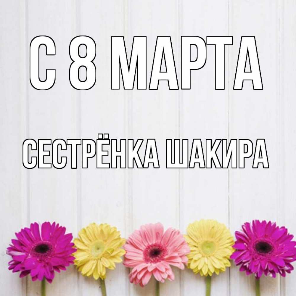 Открытка на каждый день с именем, Сестрёнка-Шакира С 8 МАРТА женщинам 1 Прикольная открытка с пожеланием онлайн скачать бесплатно 