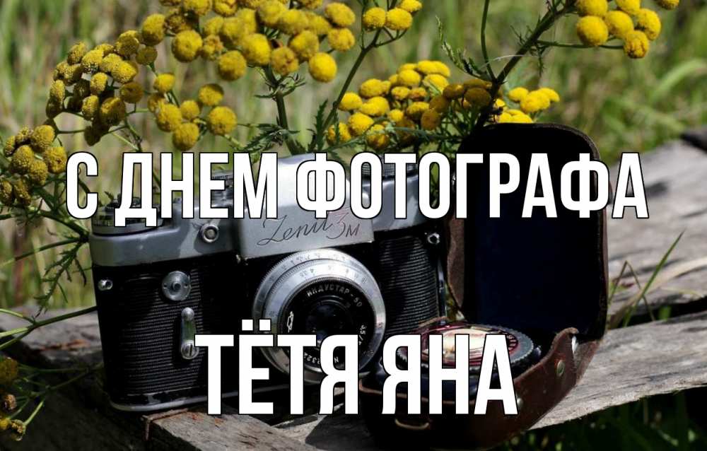 Открытка на каждый день с именем, Тётя-Яна С днем фотографа с днем фотографа Прикольная открытка с пожеланием онлайн скачать бесплатно 