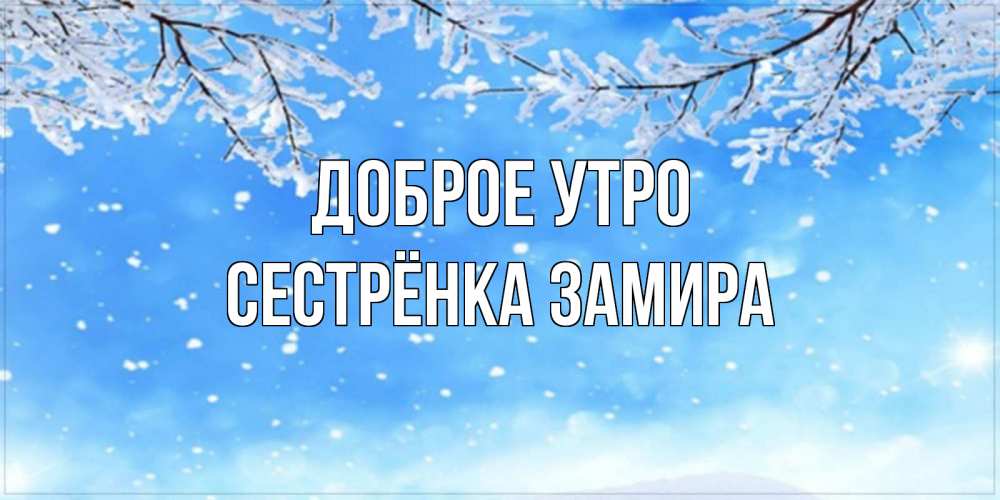 Открытка на каждый день с именем, Сестрёнка-Замира Доброе утро снег изморозь и зима Прикольная открытка с пожеланием онлайн скачать бесплатно 
