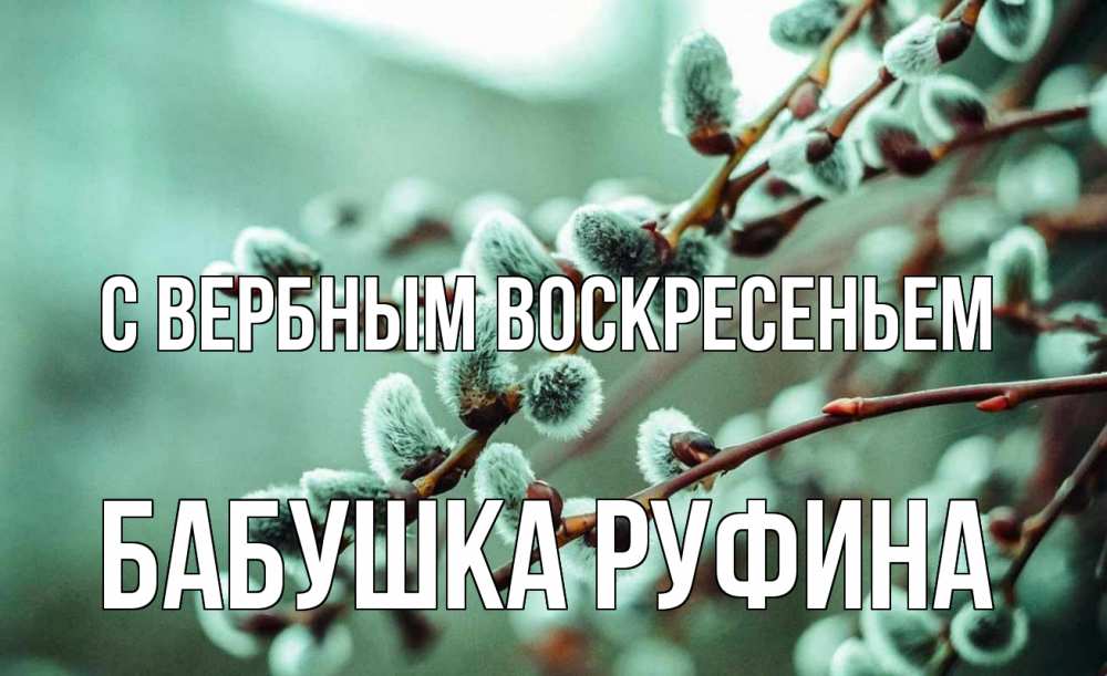 Открытка на каждый день с именем, Бабушка-Руфина С вербным воскресеньем верба Прикольная открытка с пожеланием онлайн скачать бесплатно 