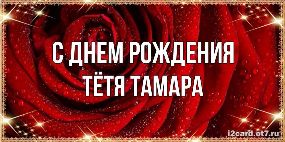Открытка на каждый день с именем, Тётя-Тамара С днем рождения роса на розе блестящая в лучах солнца Прикольная открытка с пожеланием онлайн скачать бесплатно 