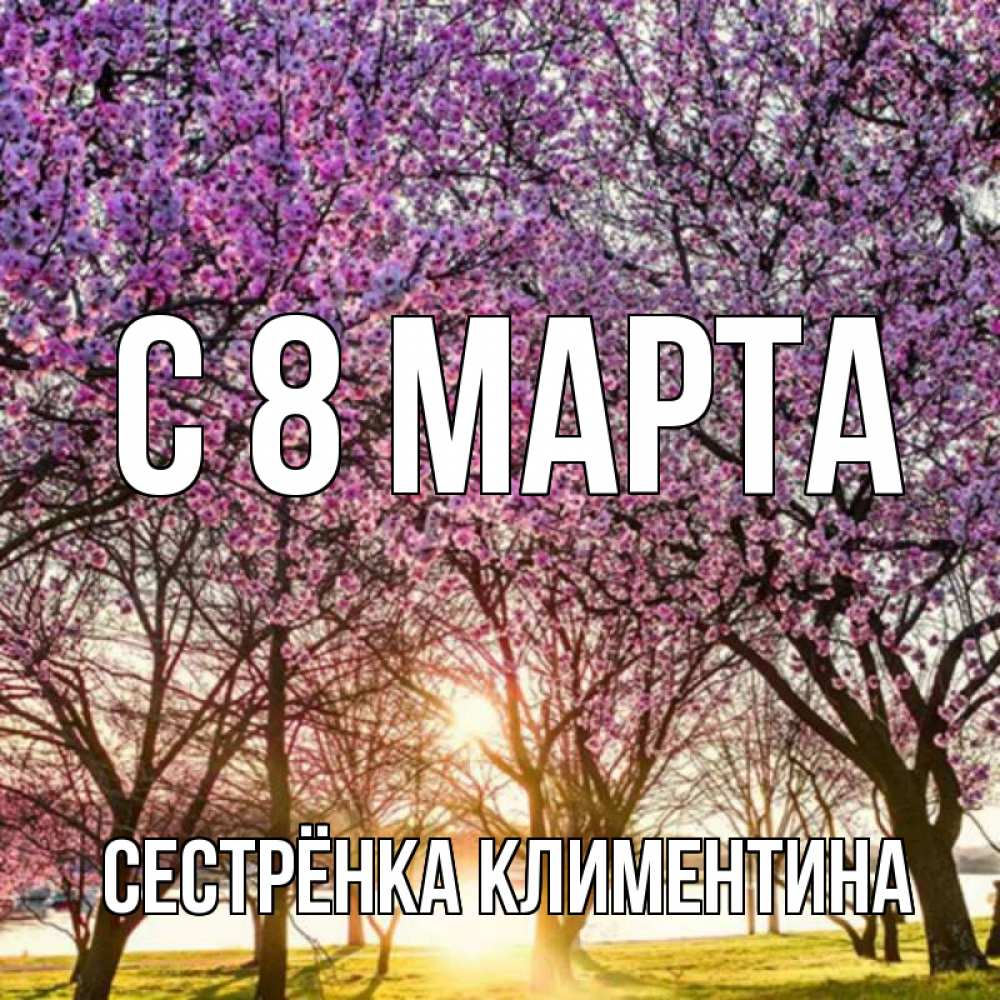 Открытка на каждый день с именем, Сестрёнка-Климентина С 8 МАРТА международный женский день Прикольная открытка с пожеланием онлайн скачать бесплатно 