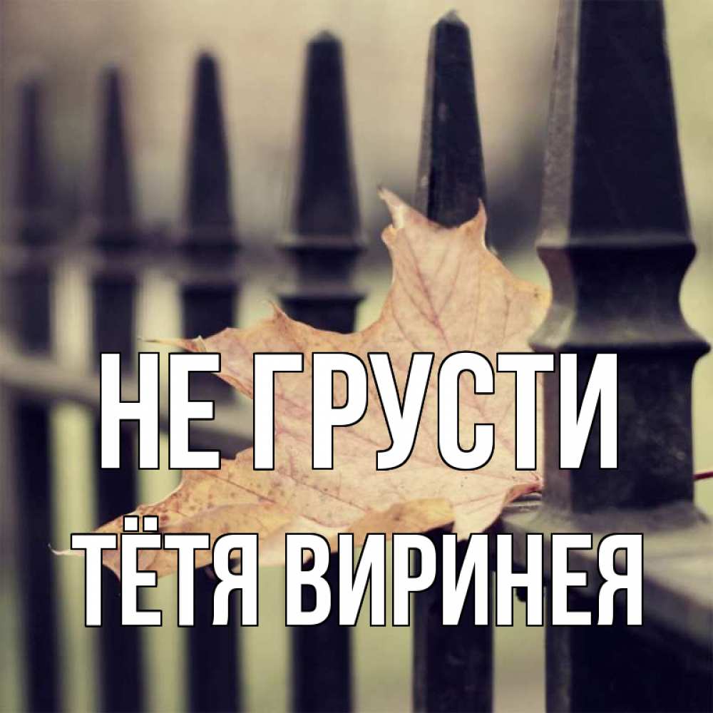 Открытка на каждый день с именем, Тётя-Виринея Не грусти лист клена Прикольная открытка с пожеланием онлайн скачать бесплатно 