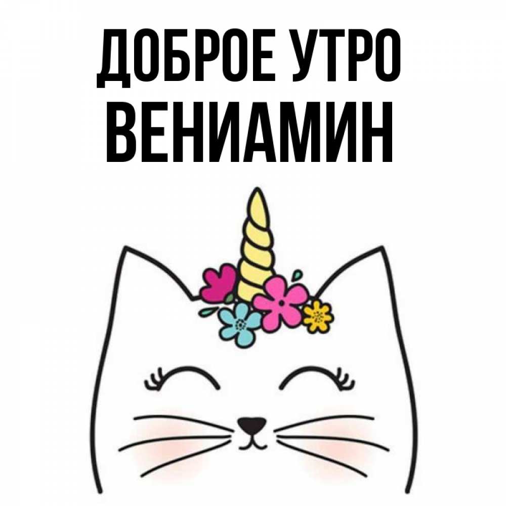 Открытка на каждый день с именем, Вениамин Доброе утро утречко Прикольная открытка с пожеланием онлайн скачать бесплатно 