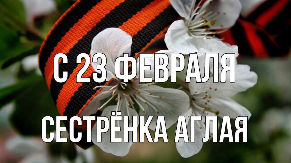 Открытка на каждый день с именем, Сестрёнка-Аглая С 23 февраля 23 февраля Прикольная открытка с пожеланием онлайн скачать бесплатно 