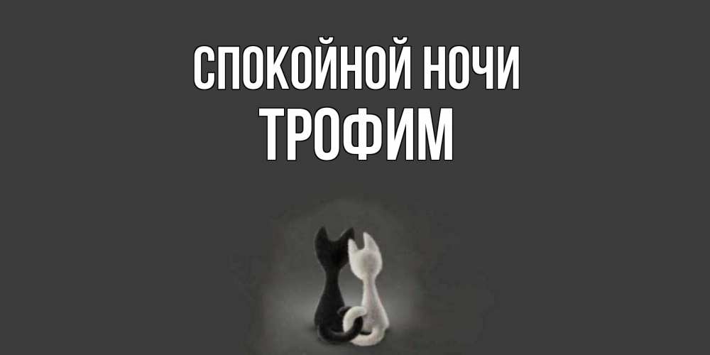 Открытка на каждый день с именем, Трофим Спокойной ночи коты Прикольная открытка с пожеланием онлайн скачать бесплатно 