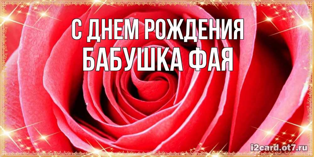 Открытка на каждый день с именем, Бабушка-Фая С днем рождения розовая роза очень крупный бутон Прикольная открытка с пожеланием онлайн скачать бесплатно 