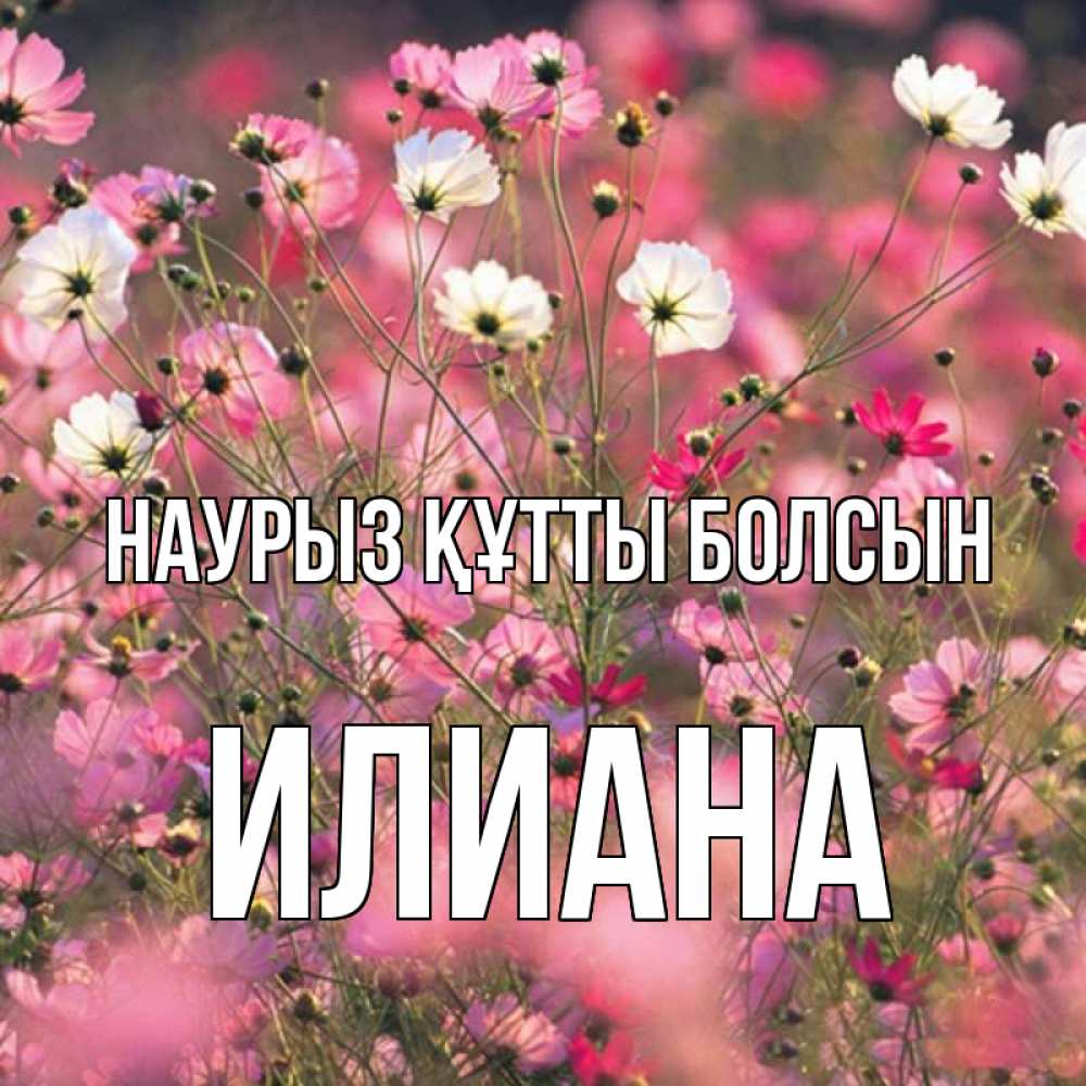 Открытка на каждый день с именем, Илиана Наурыз құтты болсын красиво 1 Прикольная открытка с пожеланием онлайн скачать бесплатно 