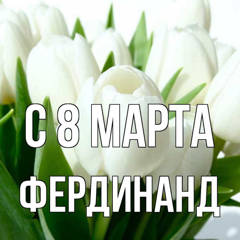 Открытка на каждый день с именем, Фердинанд С 8 МАРТА цветы Прикольная открытка с пожеланием онлайн скачать бесплатно 