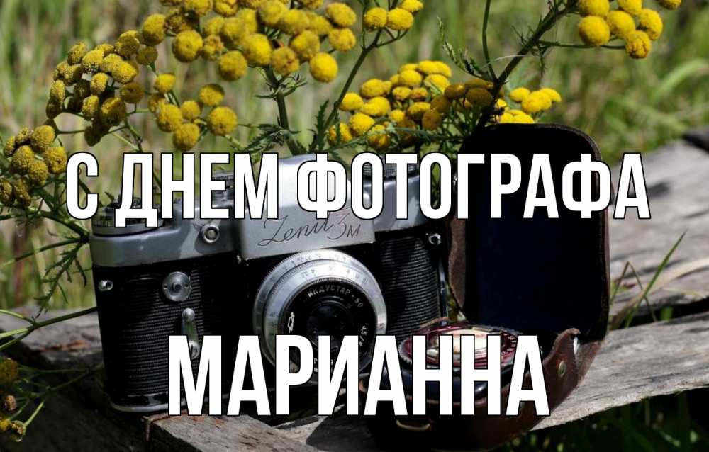 Открытка на каждый день с именем, Марианна С днем фотографа с днем фотографа Прикольная открытка с пожеланием онлайн скачать бесплатно 