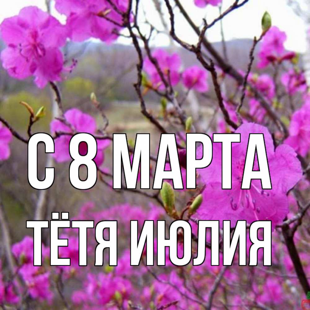 Открытка на каждый день с именем, Тётя-Июлия С 8 МАРТА международный женский день Прикольная открытка с пожеланием онлайн скачать бесплатно 