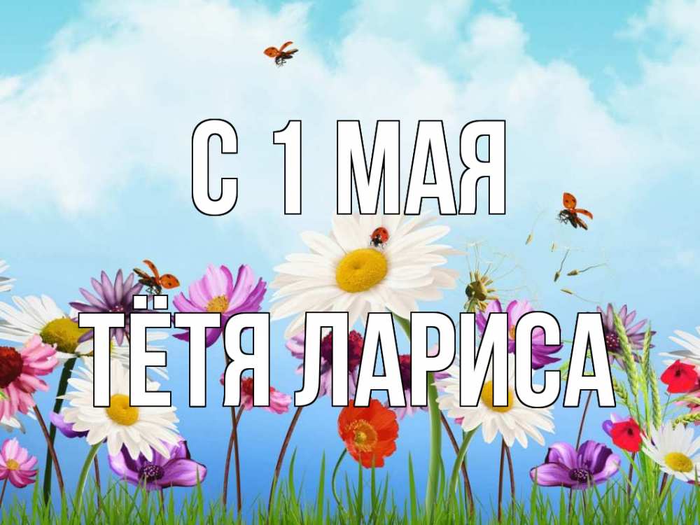 Открытка на каждый день с именем, Тётя-Лариса С 1 мая С 1 мая Прикольная открытка с пожеланием онлайн скачать бесплатно 