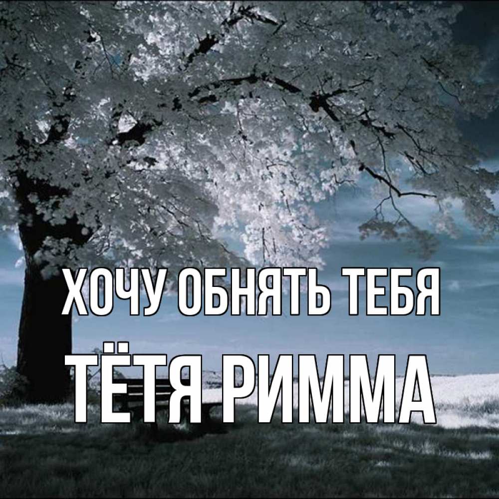 Открытка на каждый день с именем, Тётя-Римма Хочу обнять тебя дерево Прикольная открытка с пожеланием онлайн скачать бесплатно 