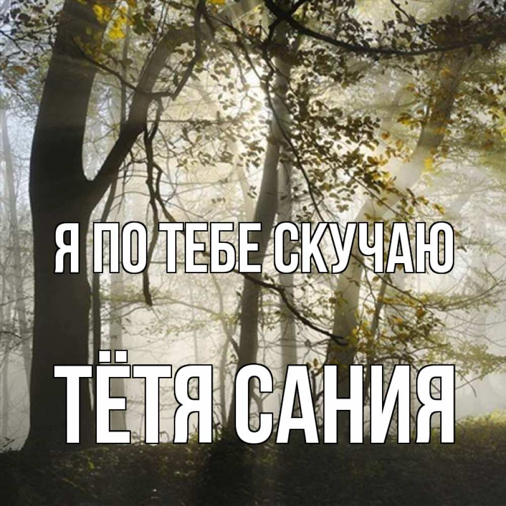 Открытка на каждый день с именем, Тётя-Сания Я по тебе скучаю грустно Прикольная открытка с пожеланием онлайн скачать бесплатно 