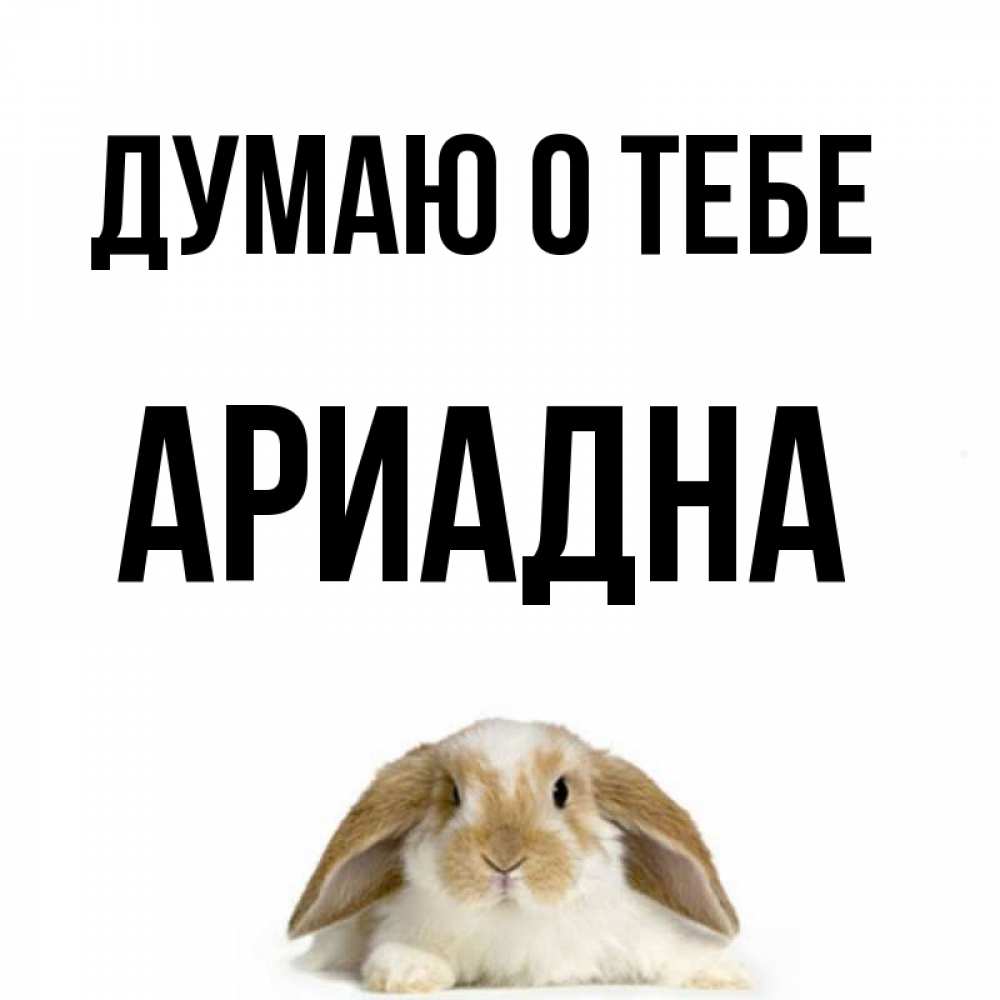 Открытка на каждый день с именем, Ариадна Думаю о тебе подписать своими руками онлайн Прикольная открытка с пожеланием онлайн скачать бесплатно 