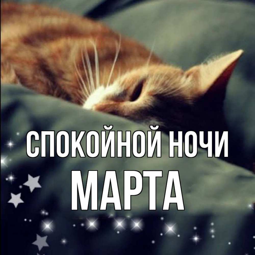 Открытка на каждый день с именем, Марта Спокойной ночи кроватка Прикольная открытка с пожеланием онлайн скачать бесплатно 