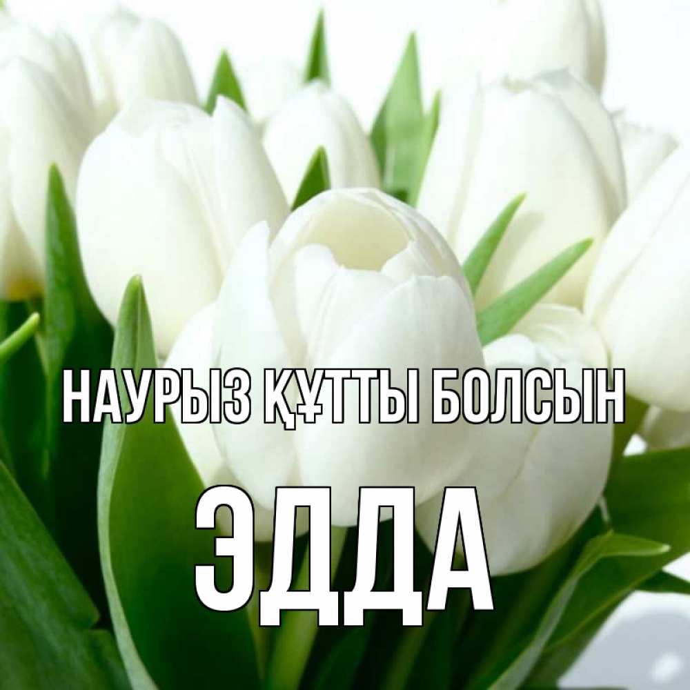 Открытка на каждый день с именем, Эдда Наурыз құтты болсын цветы Прикольная открытка с пожеланием онлайн скачать бесплатно 