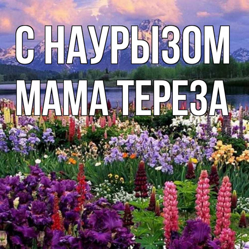Открытка на каждый день с именем, Мама-Тереза С наурызом праздник весны наурыз Прикольная открытка с пожеланием онлайн скачать бесплатно 