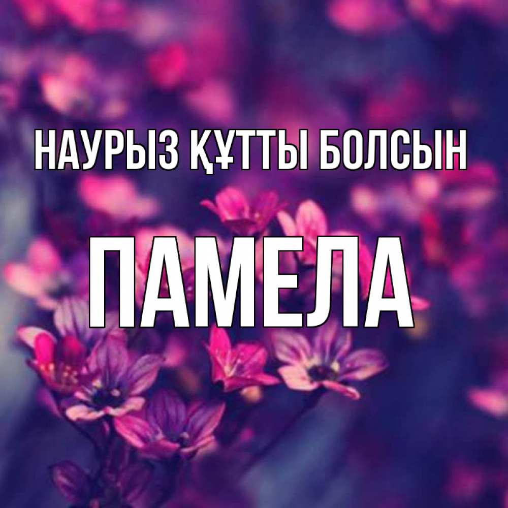 Открытка на каждый день с именем, Памела Наурыз құтты болсын небольшие цветы 1 Прикольная открытка с пожеланием онлайн скачать бесплатно 