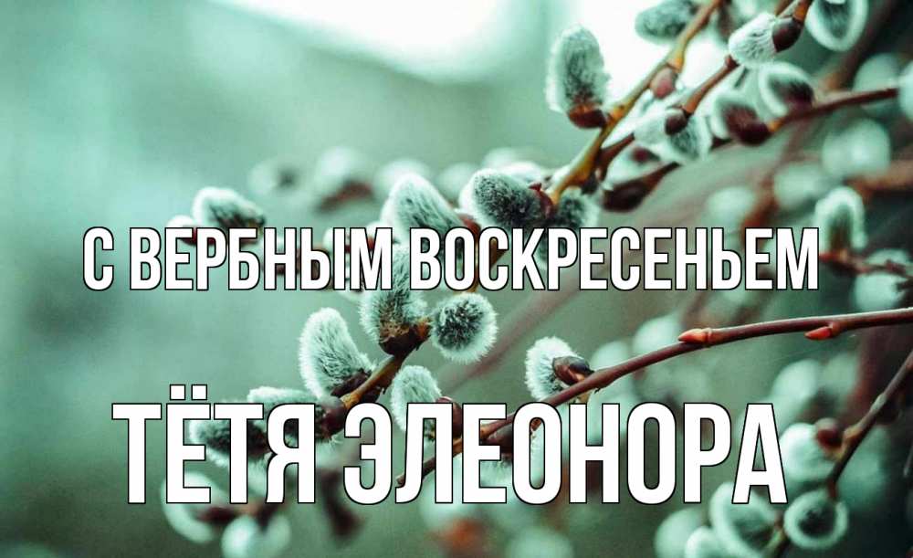 Открытка на каждый день с именем, Тётя-Элеонора С вербным воскресеньем верба Прикольная открытка с пожеланием онлайн скачать бесплатно 