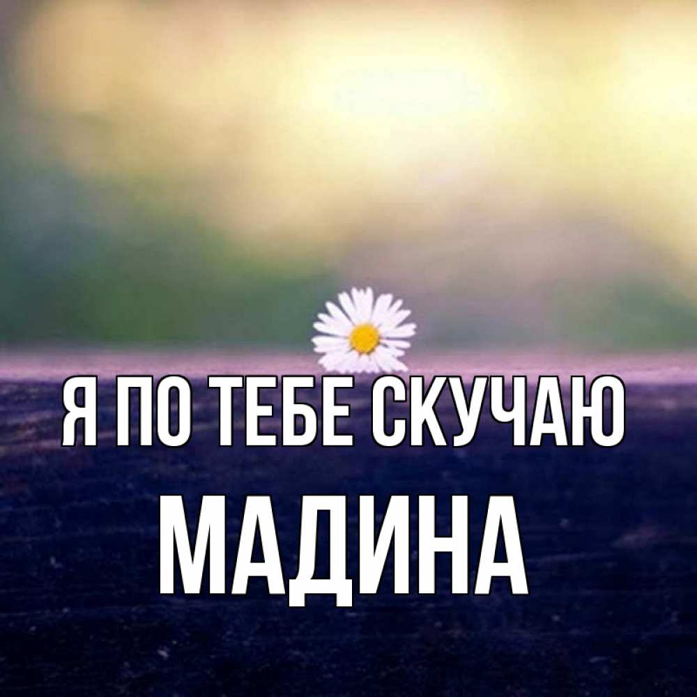Открытка на каждый день с именем, Мадина Я по тебе скучаю приходи в гости Прикольная открытка с пожеланием онлайн скачать бесплатно 