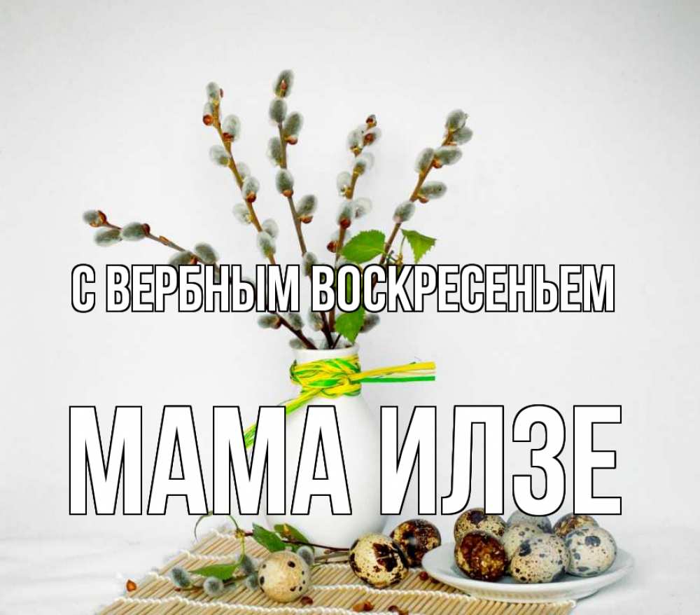 Открытка на каждый день с именем, Мама-Илзе С вербным воскресеньем верба Прикольная открытка с пожеланием онлайн скачать бесплатно 